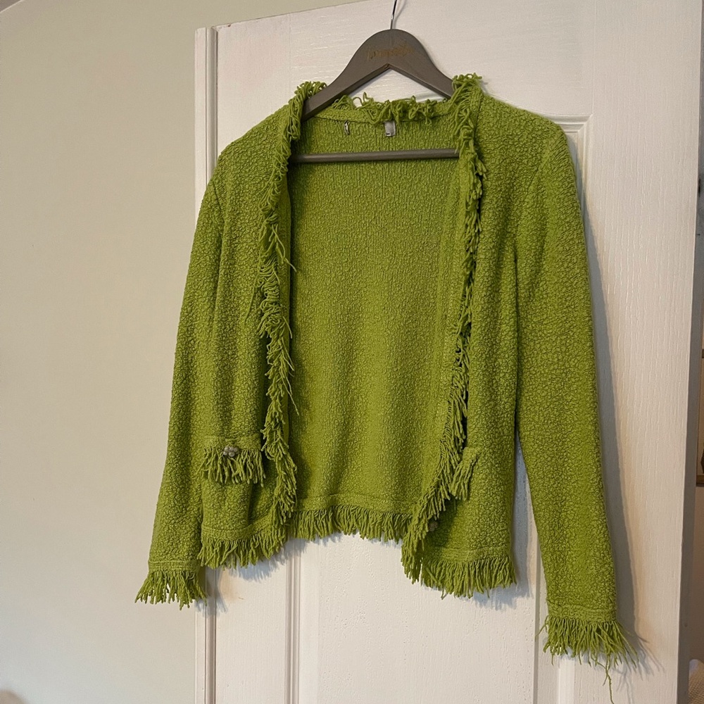 Green cardigan